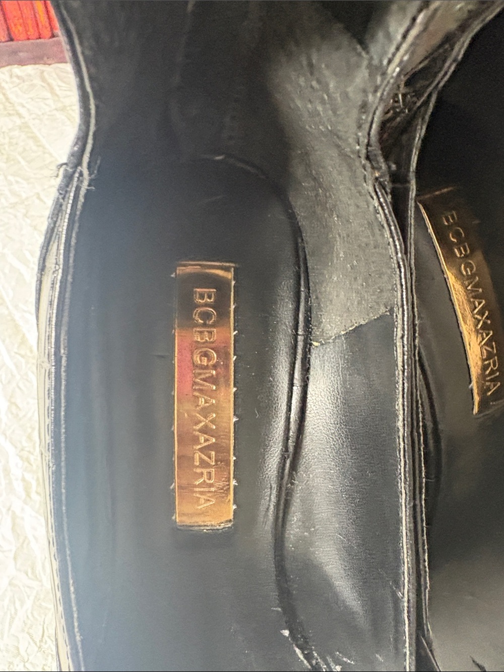 BCBGMaxAzria Black Croc-Embossed Pointed Ankle-Strap Wedged size 6 - Picture 3 of 9